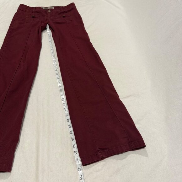 Anthro Daughters of the Revolution Maroon Boot Leg Pants Size 2 - Picture 8 of 10
